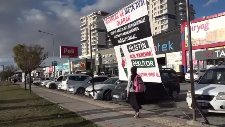 Van’daki Market, İki Aylık Karını Filistin’e Bağışlıyor